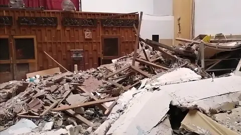 Derrumbe de parte de la iglesia de San Jos&eacute;