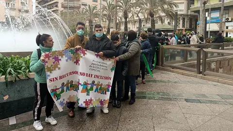 Cadena humana de la Plataforma por la Defensa de la Educaci&oacute;n Especial