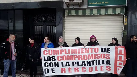 Concentraci&oacute;n de trabajadores de H&eacute;rcules