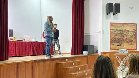 Iv&aacute;n Rojas, durante una charla en el sal&oacute;n de actos del Camoens