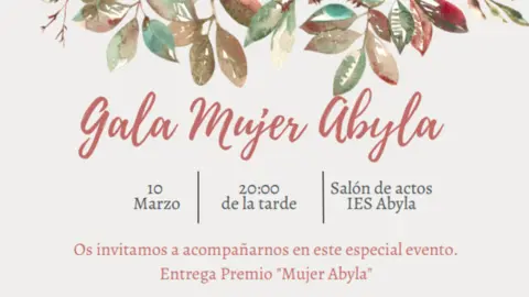 Parte del cartel promocional de la V Semana de la Mujer del IES Abyla