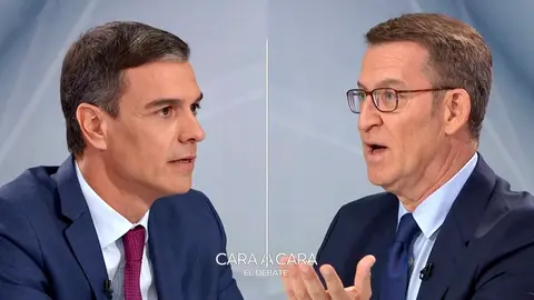 S&aacute;nchez y Feij&oacute;o, durante el debate organizado por Atresmedia