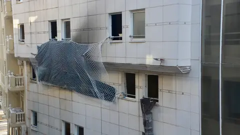Aspecto de los trabajos en el Hotel.