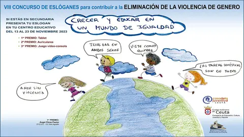 Cartel del VIII Concurso de Esl&oacute;ganes contra la violencia contra la mujer.