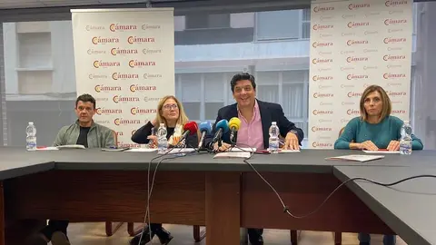 Por la izquierda, Francisco Ru&iacute;z, Victoria Ezquerro, Joaqu&iacute;n Molledo y Teresa de Juan, durante la presentaci&oacute;n de la carta de pictogramas. /A.I.