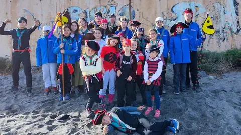 Un momento de la acampada de los scout.
