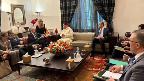 Un momento de la reuni&oacute;n de Fernando Grande Marlaska en Rabat.