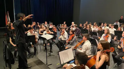 Un momento de la actuaci&oacute;n de los alumnos de los conservatorios de Ceuta y Albacete.