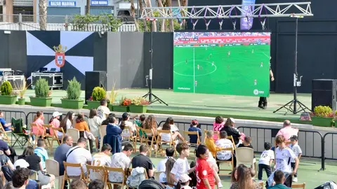 Real Murcia vs AD Ceuta auditorio marina pantalla gigante f&uacute;tbol 2024