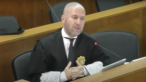 El fiscal durante la exposici&oacute;n de sus conclusiones.