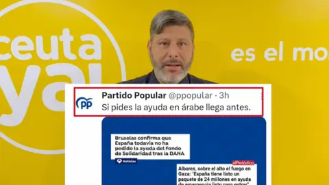 Mohamed Mustafa muestra el mensaje de la cuenta oficial del PP en X