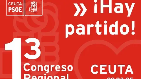 Cartel del XIII Congreso Regional del PSOE de Ceuta.