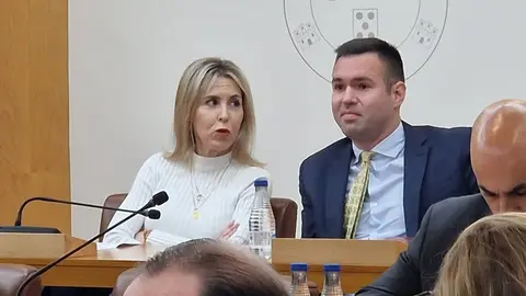  Teresa L&oacute;pez y Carlos Verdejo, durante la sesi&oacute;n plenaria de este martes / L. Ortiz 
