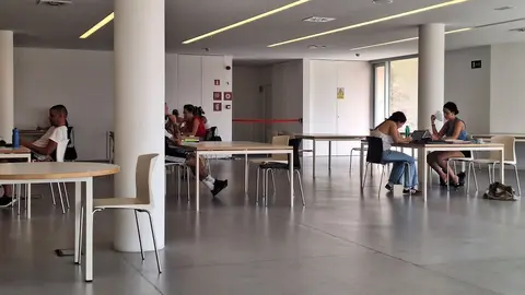 J&oacute;venes estudiando en la Biblioteca