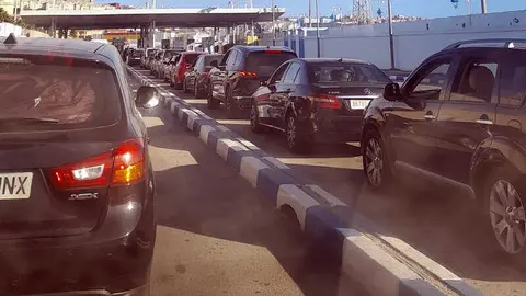  Colas en la frontera de Marruecos / Redes Sociales 