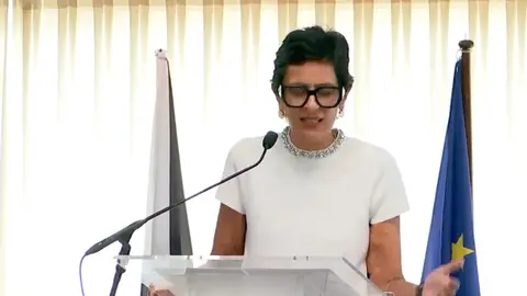 Kissy Chandiramani durante el acto por el 25 aniversario de Juan Vivas en el Gobierno.
