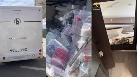 Autocaravana intervenida con droga por la Guardia Civil / GC