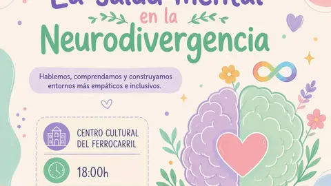 Cartel de la charla 'Salud mental en la neurodivergencia'