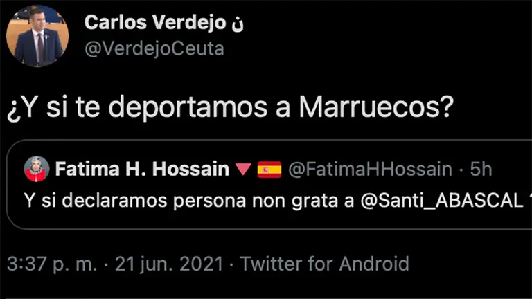 Tweet de Carlos Verdejo