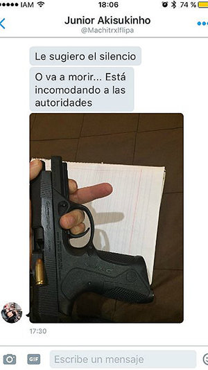 Tweet amenazando a Helena Maleno