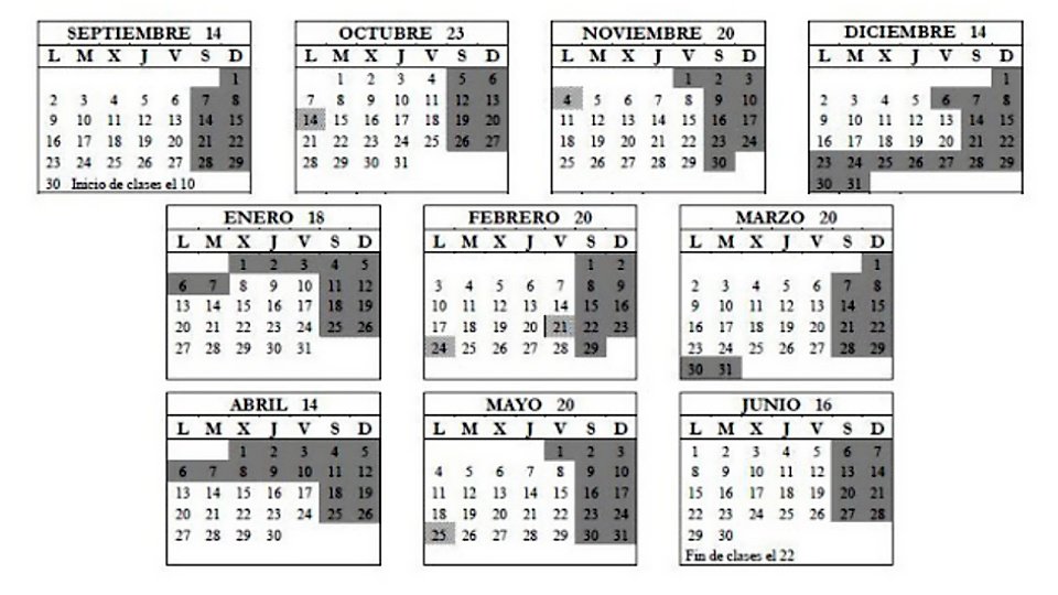 calendario escolar propuesta