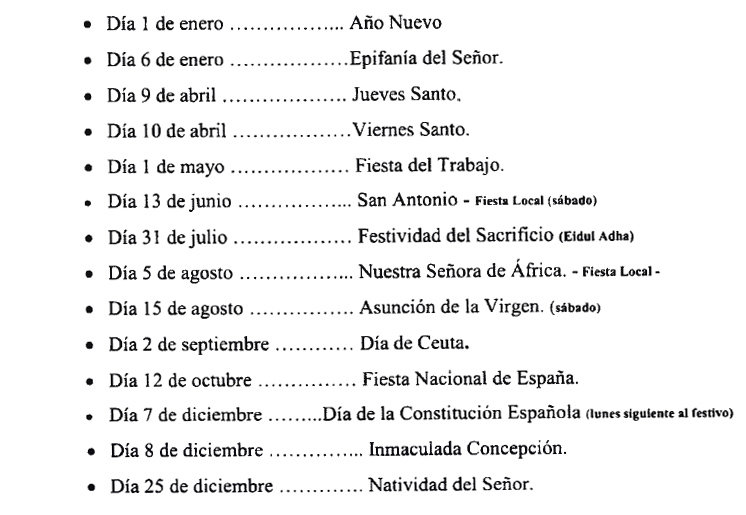 Calendario laboral 2020
