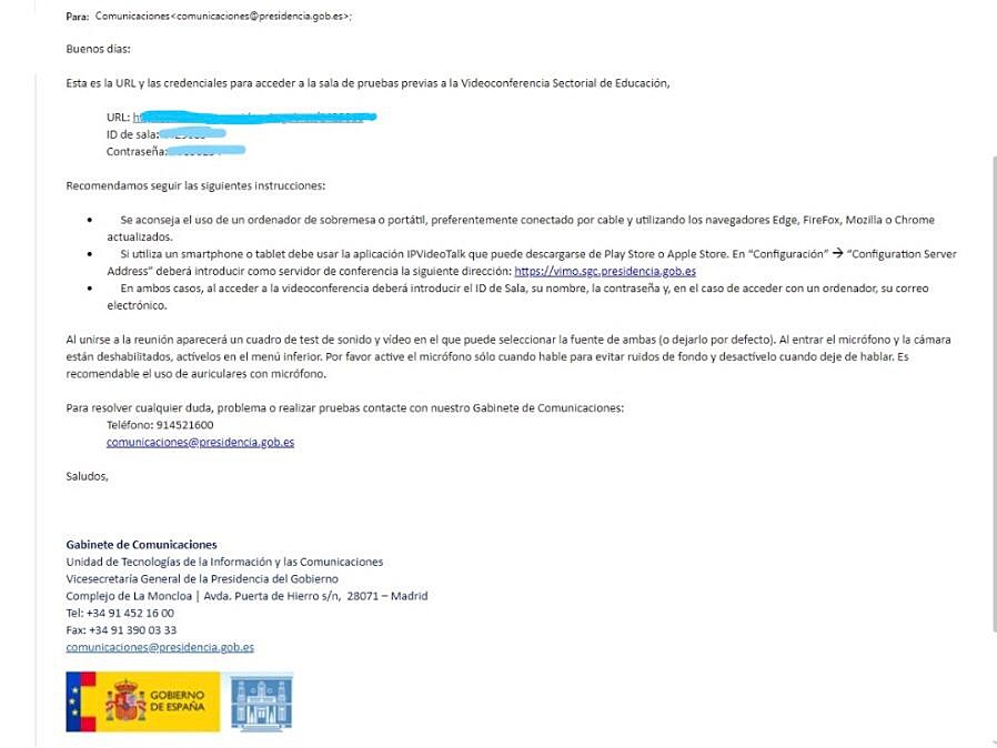 mail sectorial educación