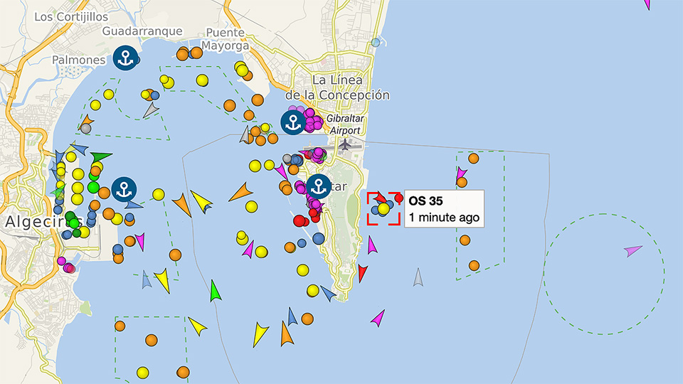 Ubicación del buque accidentado OS 35 