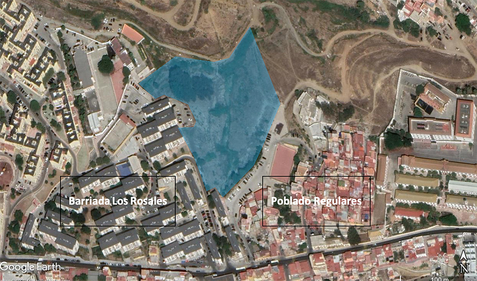 Zona en la que se ejecutará el parque entre Los Rosales y Poblado Regulares