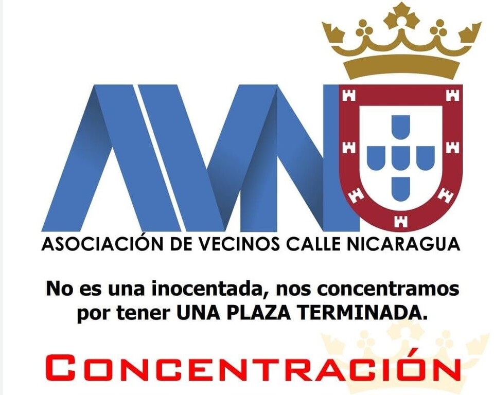 Cartel de convocatoria de concentración de vecinos de plaza Nicaragua