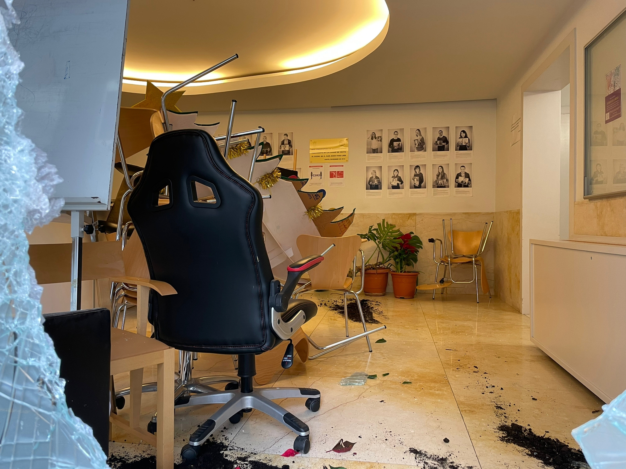 Interior del Conservatorio tras el incidente