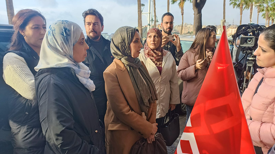 Fatima Hamed (MDyC) en la concentración de los trabajadores de Hércules