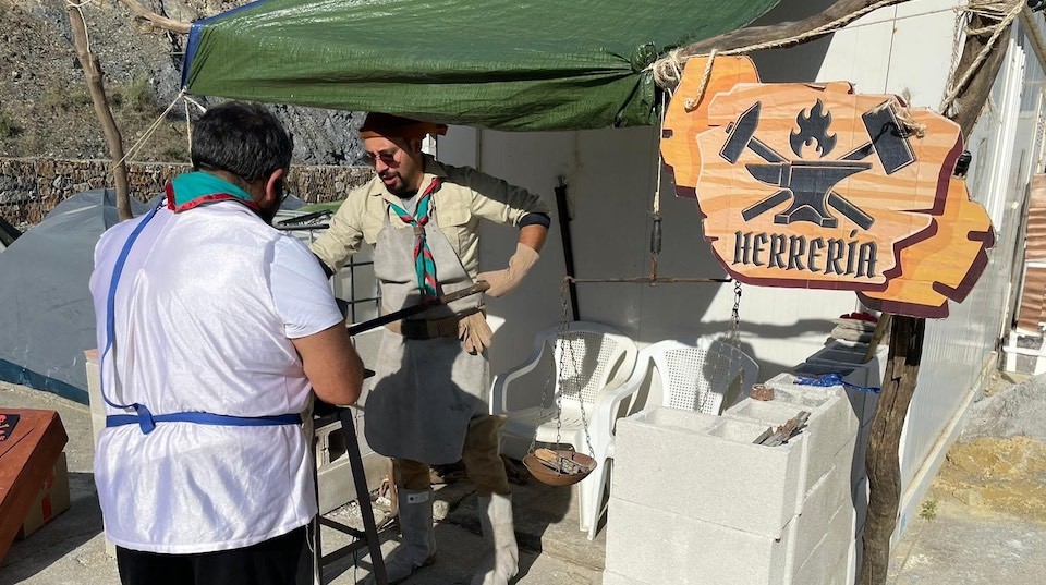Un momento de la acampada de los scout.