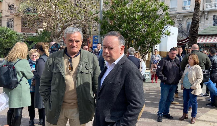 Javier Celaya durante la manifestación.