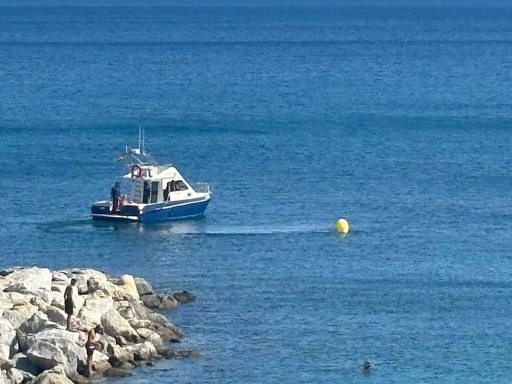 playa barco medusas