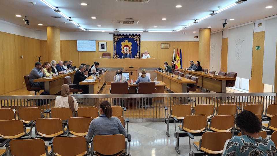 Momento de la lectura del manifiesto por el Día del Orgullo LGTBIQ+ durante la sesión plenaria.