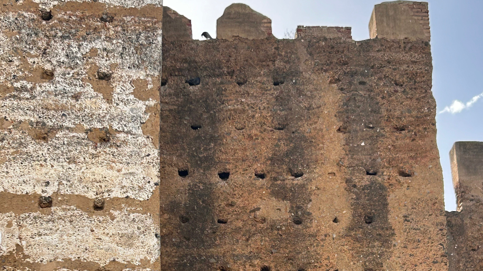 Humedades en las murallas.