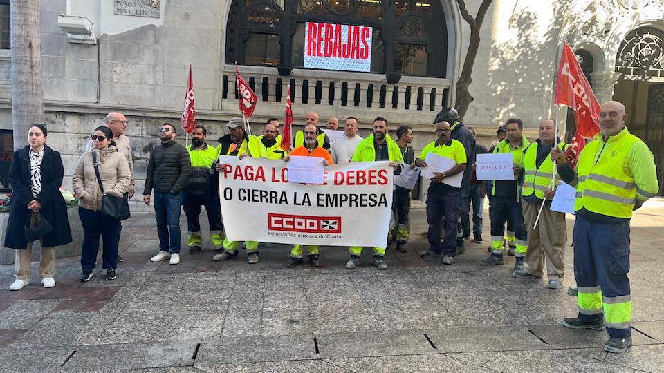 Un momento de la manifestación de los trabajadores de Estructuras del Estrecho.