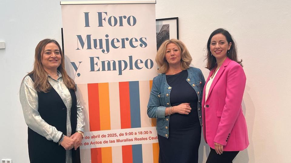 Cristina Díaz, Gema Borrego y Fatiha Lahasen en el I Foro Mujeres y Empleo
