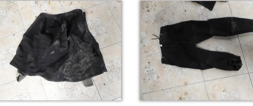 Ropa encontrada en la nave donde se encontraba el narcotúnel.