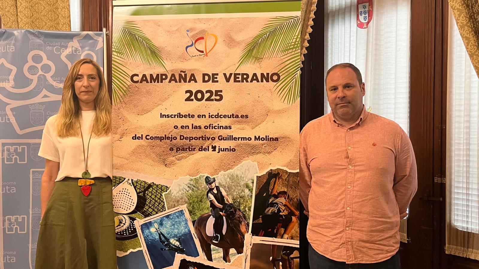 Araceli García y Sergio Aguilera en la presentación de la Campaña de Verano del ICD
