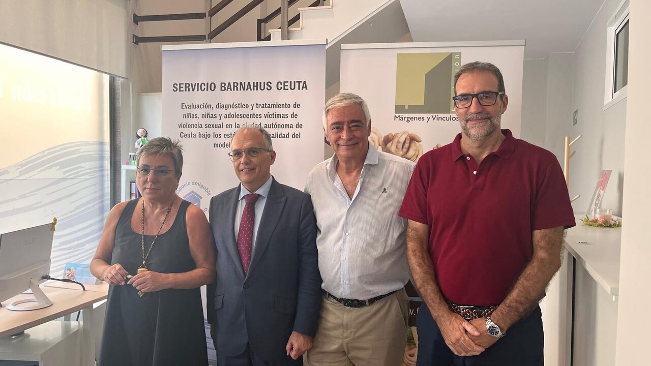 Toño Palomo, Alberto Gaitán, Fernando Mena y Ricardo Torres en la inauguración del centro de atención integral a niños víctimas de abusos (modelo Barnahus) de la Fundación Márgenes y Vínculos / M.R.