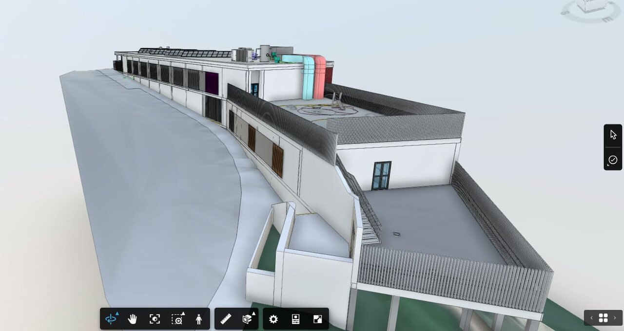 Modelo 3D del exterior de la escuela infantil de Loma Colmenar