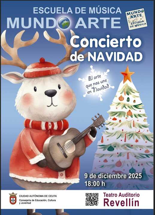 cartel del evento mundo arte en navidad 2025