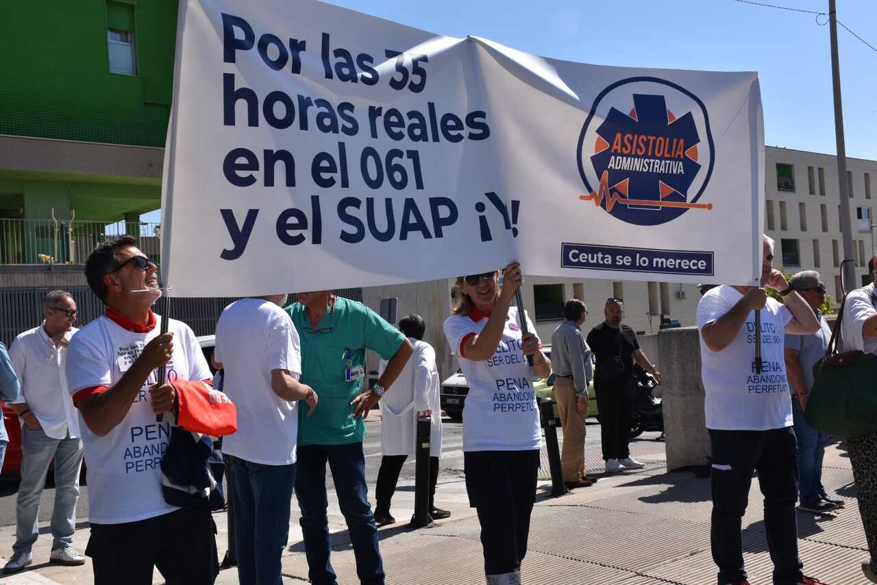 Manifestación de los trabajadores del 061.